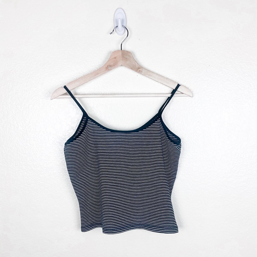 Vintage Express Striped Black & White Cropped Tank